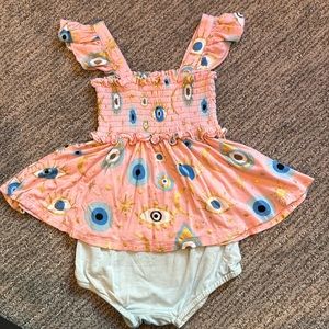 Posh peanut fiona smocked bummie set